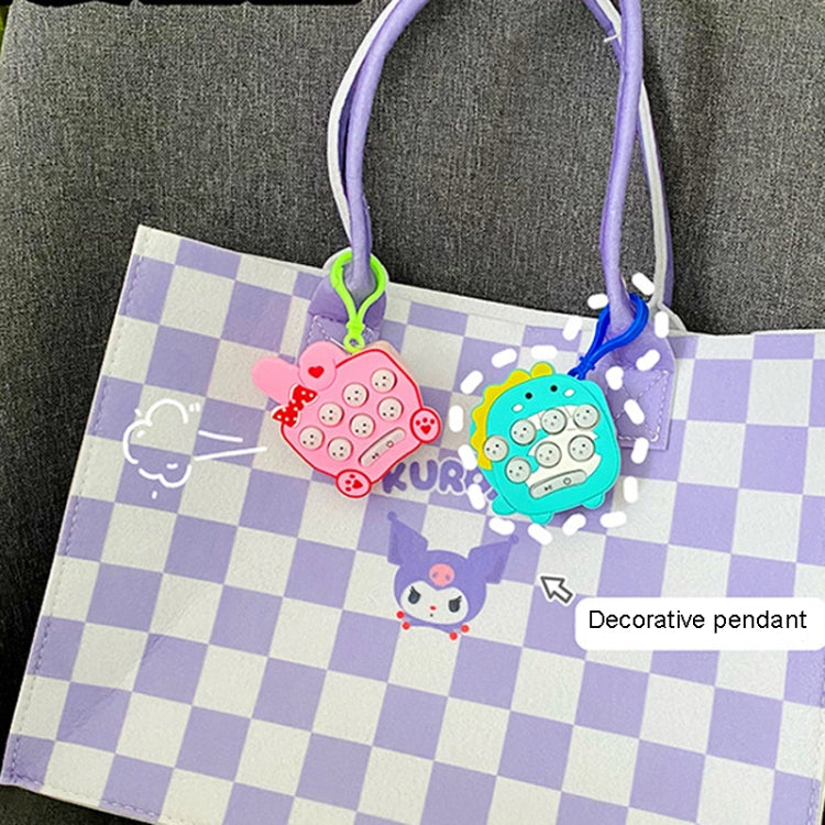 Cartoon Pattern Mini Palm Gaming Machine Play Mouse Electronic Lighting Decompressing Toy Keychain, Kurolo, Dog, Little Dinosaur, Pink Rabbit Ear, Purple Rabbit Ear, Brown Bear, Carrot Rabbit