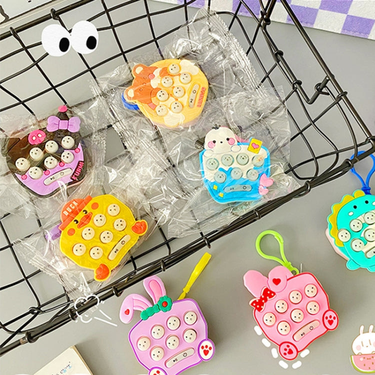 Cartoon Pattern Mini Palm Gaming Machine Play Mouse Electronic Lighting Decompressing Toy Keychain, Kurolo, Dog, Little Dinosaur, Pink Rabbit Ear, Purple Rabbit Ear, Brown Bear, Carrot Rabbit