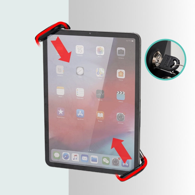 Tablet Wall Mount Holder Angles Adjustment Aluminum Alloy Mount With Anti Theft Security Lock, With Lock Short Arm