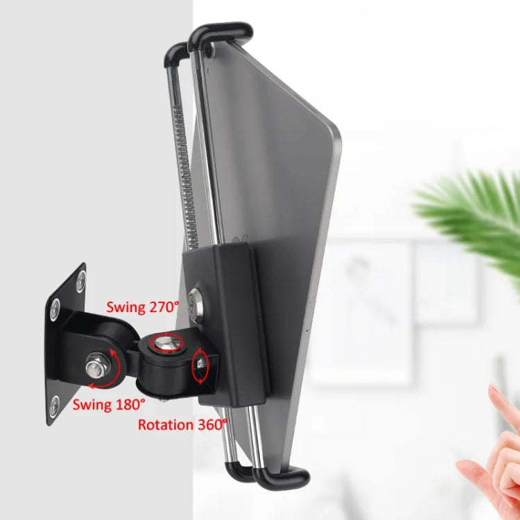 Tablet Wall Mount Holder Angles Adjustment Aluminum Alloy Mount With Anti Theft Security Lock, With Lock Short Arm