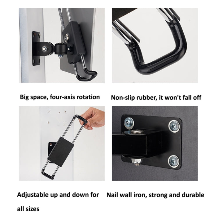 Tablet Wall Mount Holder Angles Adjustment Aluminum Alloy Mount With Anti Theft Security Lock, With Lock Short Arm