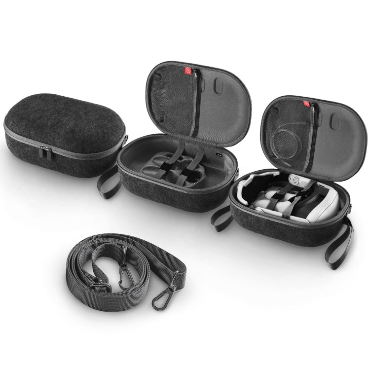 JYS-MQ018 For Apple Vision Pro / Meta Quest 3 VR Glasses Storage Bag Anti-fall and Anti-scrape Portable Bag, Black, Grey