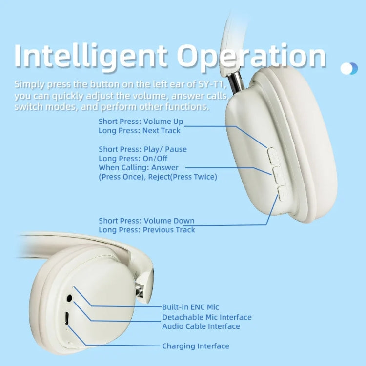 SOYTO SY-T1 Wireless Headset Bluetooth Gaming Headset With Plug Play Microphone(Pink)