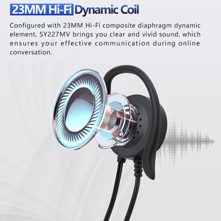 SOYTO SY227 Single-side Operator Ear Hook Headset Corded Computer Headset, Separation USB Wire Control