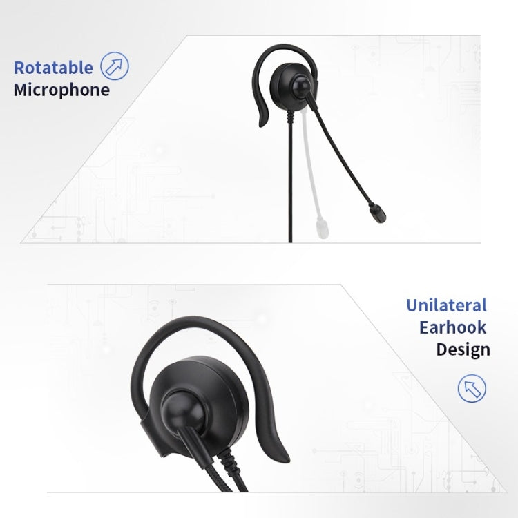 SOYTO SY227 Single-side Operator Ear Hook Headset Corded Computer Headset, Separation USB Wire Control