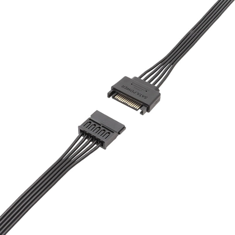 Power Supply SATA 15Pin Male And Female Extension Cable Durable Hard Disk Drive Power Connection Cables, 60cm 15Pin