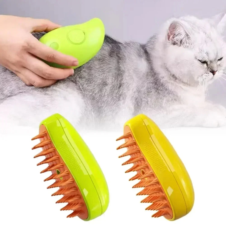 Mango Pet Electrical Spray Massage Comb Hair Removal Cleaning Grooming Brush For Cats And Dogs, Mango Green, Mango Yellow
