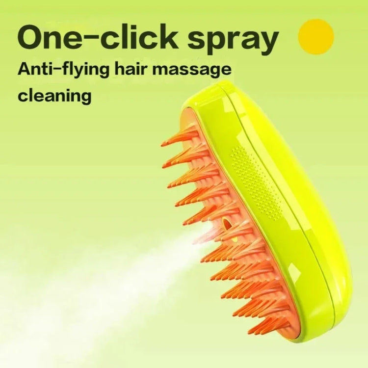 Mango Pet Electrical Spray Massage Comb Hair Removal Cleaning Grooming Brush For Cats And Dogs, Mango Green, Mango Yellow