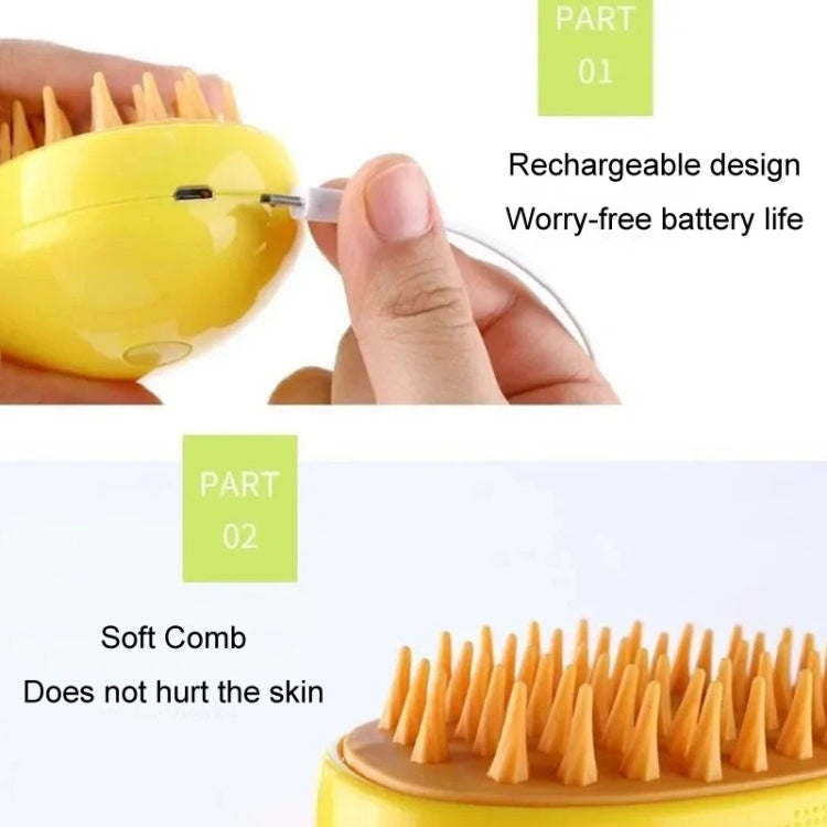 Mango Pet Electrical Spray Massage Comb Hair Removal Cleaning Grooming Brush For Cats And Dogs, Mango Green, Mango Yellow