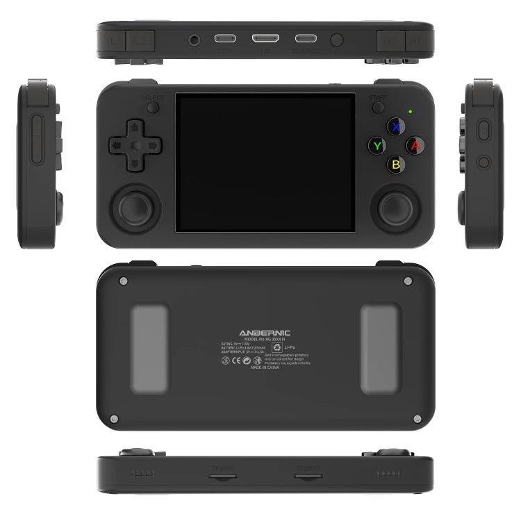 ANBERNIC RG35XX H Handheld Game Console 3.5 Inch IPS Screen Linux System 64GB(Black)