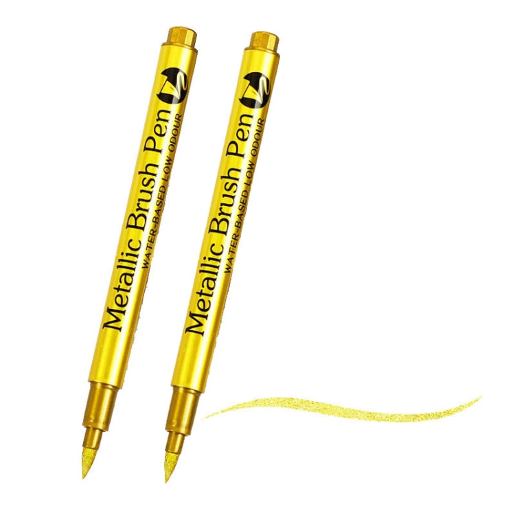 GuangNa GN550 2pcs High Light Metallic Paint Pens Photo Signing Marker, Hard Bristle, Soft Bristle