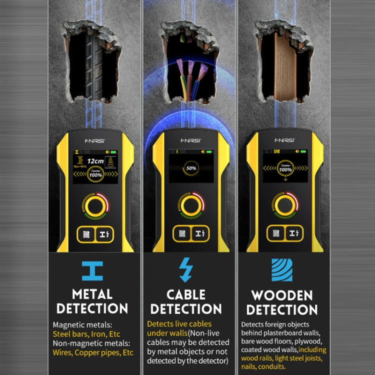 FNIRSI Multifunctional Wall Wire And Metal Rebar Detector, WD-02