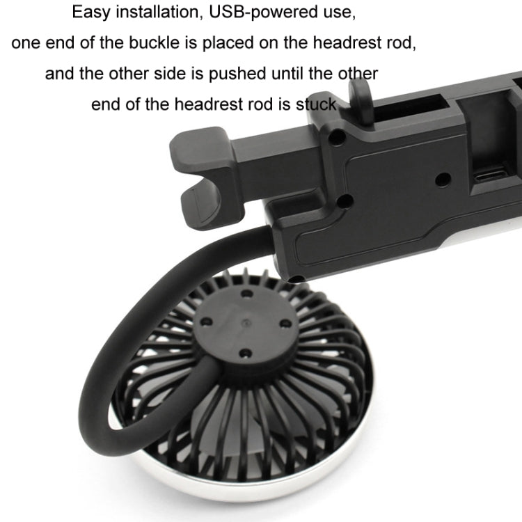 Car Double-head Hose Seat Fan with Light, F310