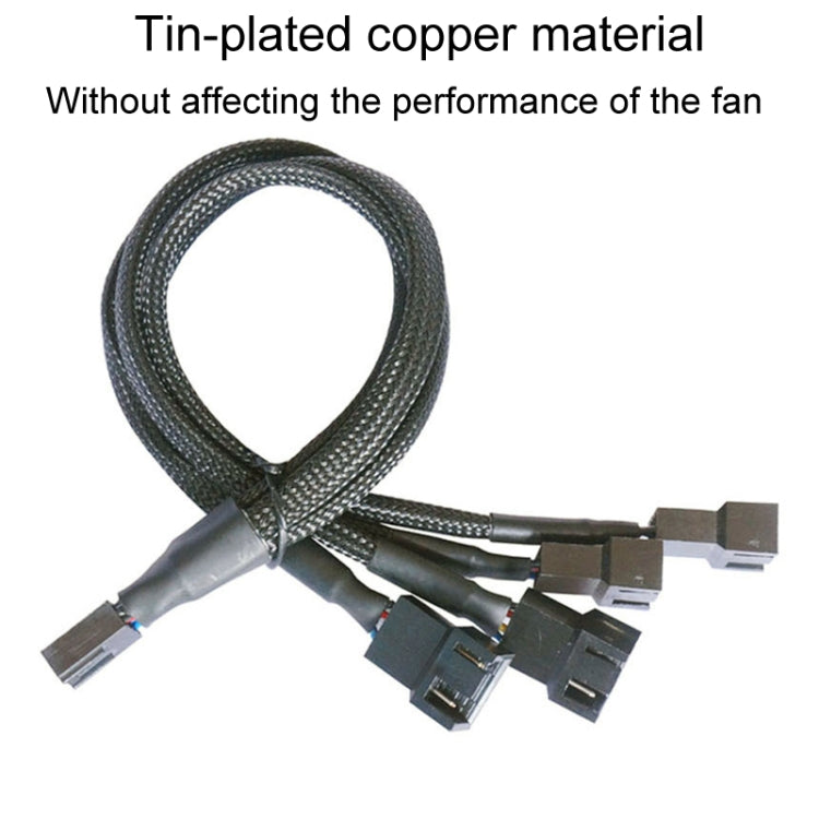 Computer PWM Temperature Control Cooling Fan Extension Cable Chassis HUB Connector, 0.27m