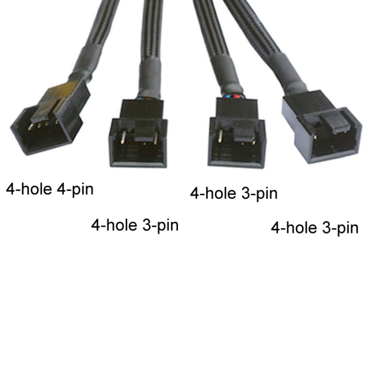 Computer PWM Temperature Control Cooling Fan Extension Cable Chassis HUB Connector, 0.27m