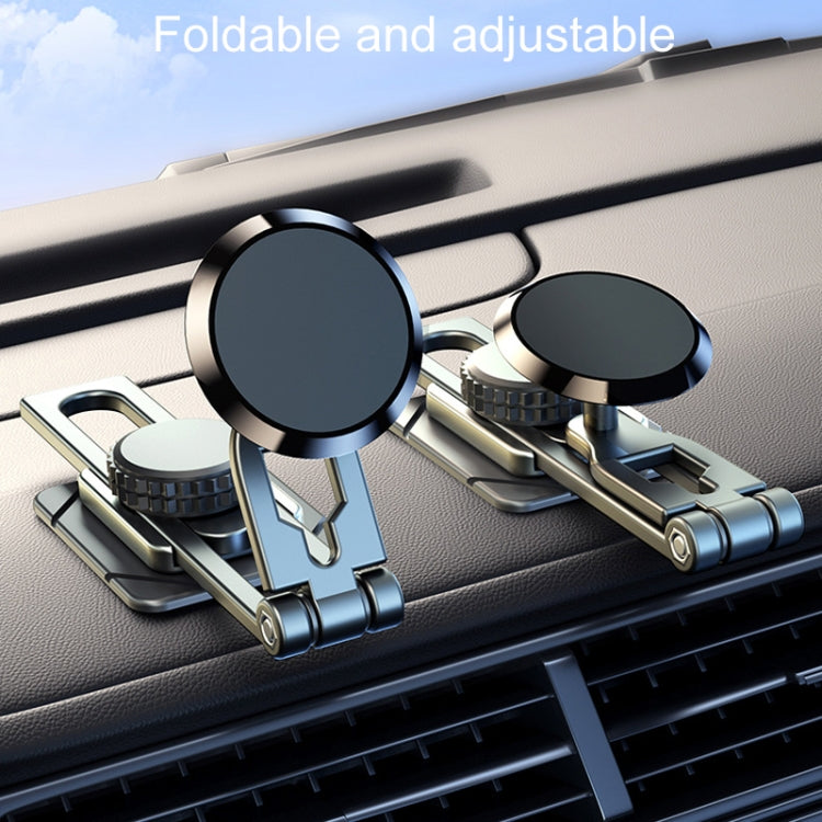Foldable Suspension Car Phone Holder Magnetic Slide Type Metal Navigation Stand, D31