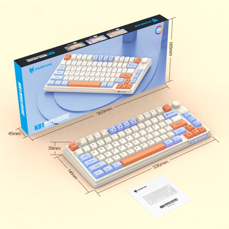 XUNSVFOX K81 Laptop Gaming Office Wired Illuminated Keyboard(Lake Blue)