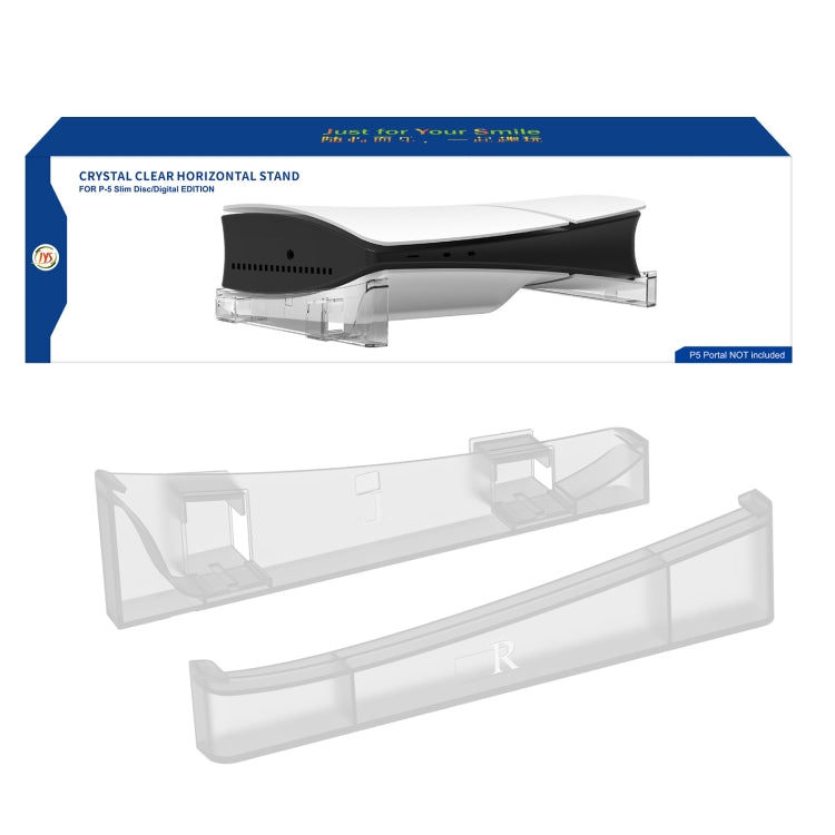 For PS5 Slim JYS-P5189 Console Horizontal Placement Stand Digital / Optical Drive Version Universal Storage Mount(Transparent)