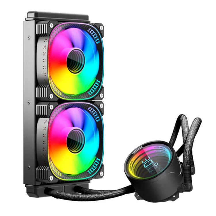 COOLMOON CM-YM-240T Digital ARGB Lens Edition Integrated Water Cooling CPU Cooler Temperature Display CPU Fan, CM-YM-240T