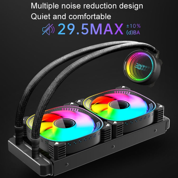 COOLMOON CM-YM-240T Digital ARGB Lens Edition Integrated Water Cooling CPU Cooler Temperature Display CPU Fan, CM-YM-240T