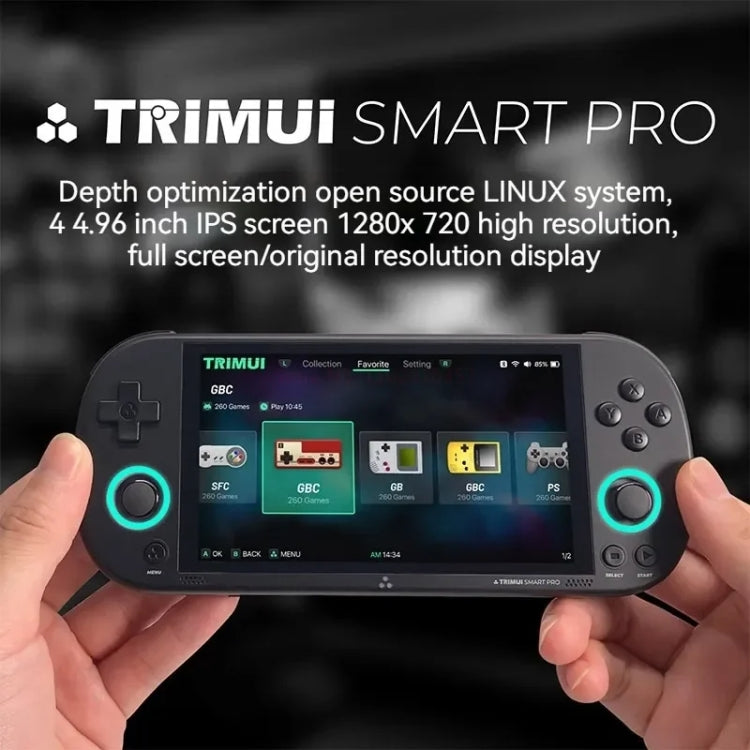 Trimui Smart Pro 4.96 Inch IPS Screen Handheld Game Console Open Source Linux System 64G(Grey)