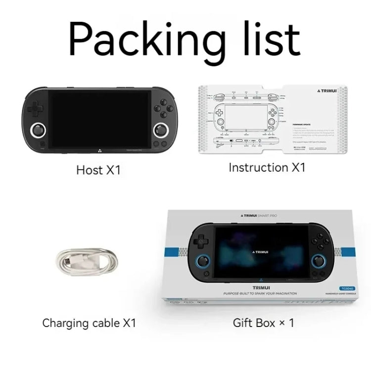 Trimui Smart Pro 4.96 Inch IPS Screen Handheld Game Console Open Source Linux System 256G(White)