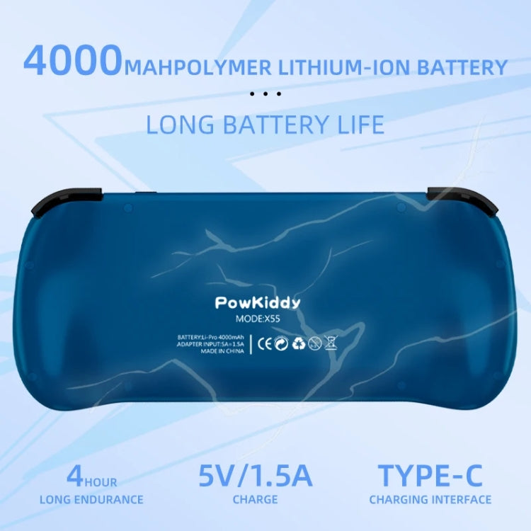POWKIDDY X55 Game Console 5.5 Inch 1280 X 720 IPS Screen RK3566 Linux System Open-Source Retro Video Player 16GB+64GB(Black)