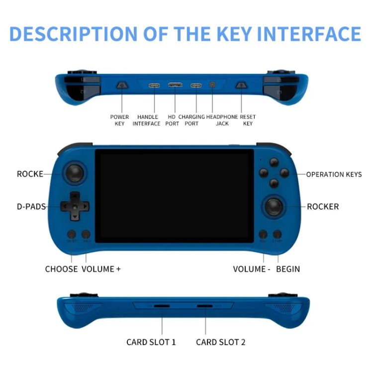 POWKIDDY X55 Game Console 5.5 Inch 1280 X 720 IPS Screen RK3566 Linux System Open-Source Retro Video Player 16GB+256GB(Black)