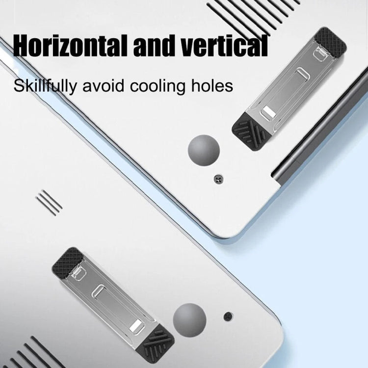 2pcs Invisible Cooling Stand Heightening Pad For Laptop & Smartphones & Tablet, 110034 Light Gray