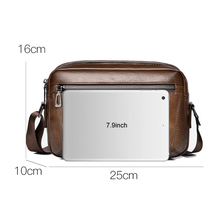 WEIXIER D523 Men Large Capacity Crossbody Single Shoulder Bag Casual PU Messenger Handbag