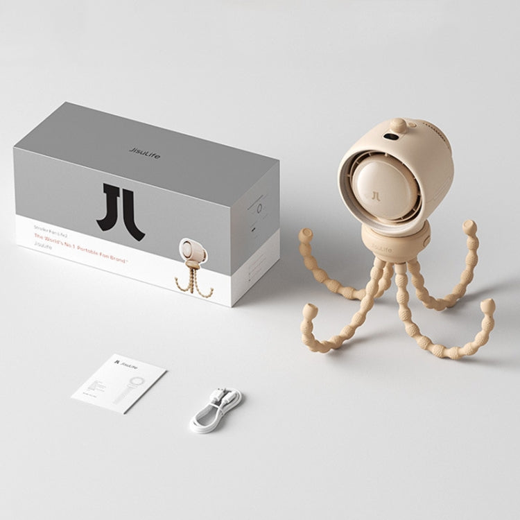 JisuLife Stroller Fan Life2S High Speed Energy Saving Stroller Mini Fan Octopus Bladeless Swingable Head Air Purifying Fan, Life2S