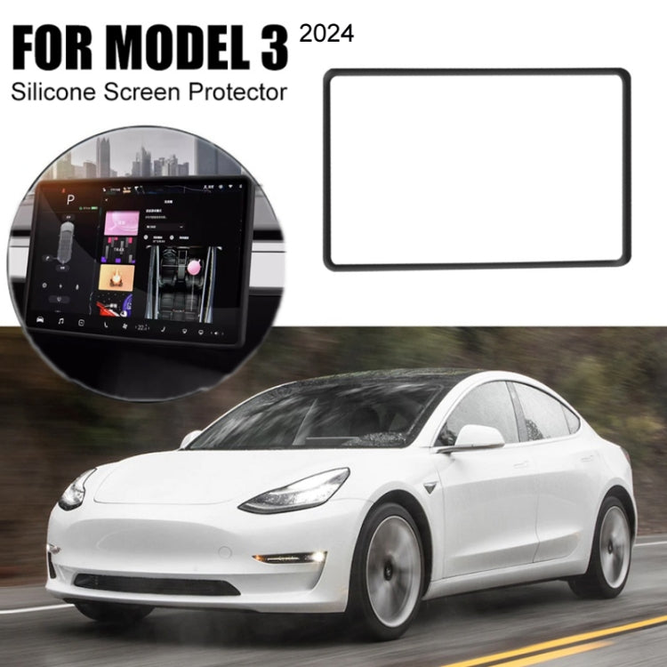 Screen Bumper Protective Cover Silicone Frame, For Tesla Model 3 2024