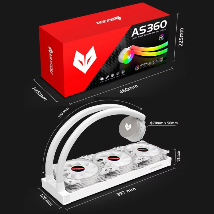 COOLMOON AS360 Magic Diamond Edition Computer Cooler ARGB Water Cooling Light Integrated CPU Radiator, AS360