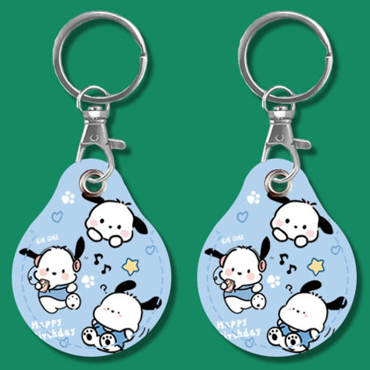 2pcs Cute Sensor Access Door Card Cover Keychain Elevator Water Drops Round Key Holder, Lovely Pacha