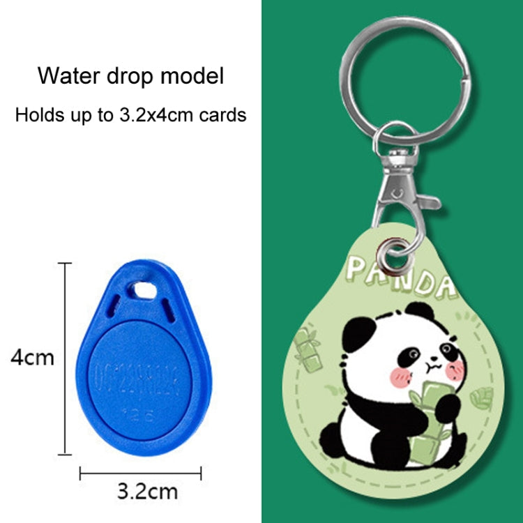 2pcs Cute Sensor Access Door Card Cover Keychain Elevator Water Drops Round Key Holder, Lovely Pacha
