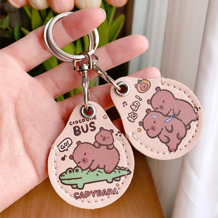 2pcs Cute Sensor Access Door Card Cover Keychain Elevator Water Drops Round Key Holder, Lovely Pacha