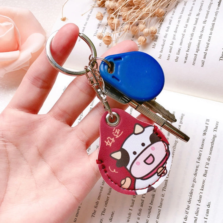 2pcs Cute Sensor Access Door Card Cover Keychain Elevator Water Drops Round Key Holder, Lovely Pacha