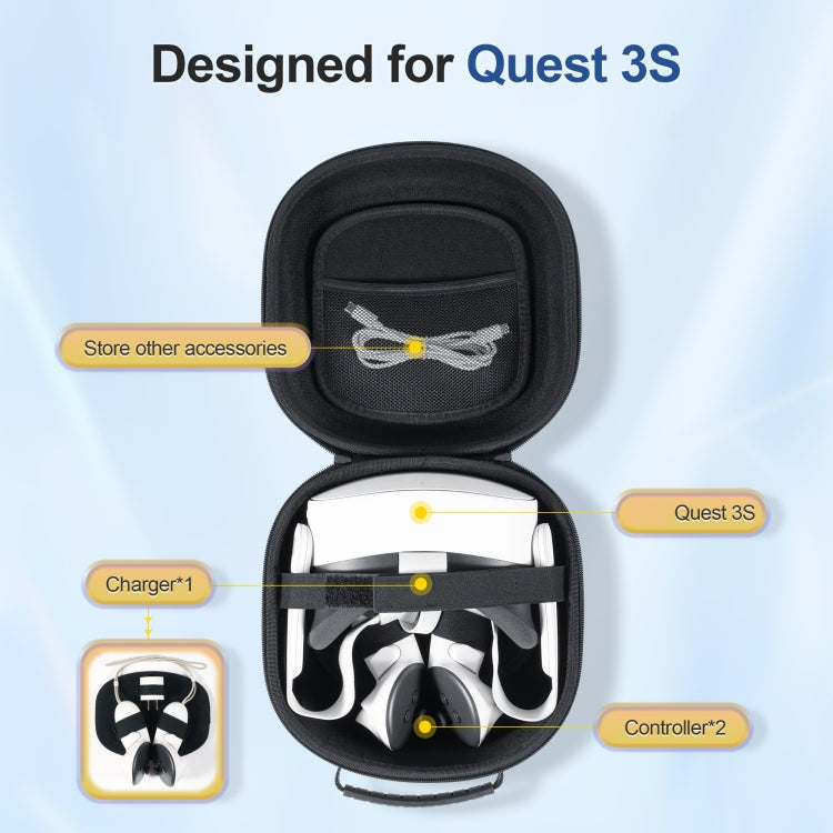 For Meta Quest 3S STARTRC GAMES Oxford Cloth Handheld Storage Bag(Black)
