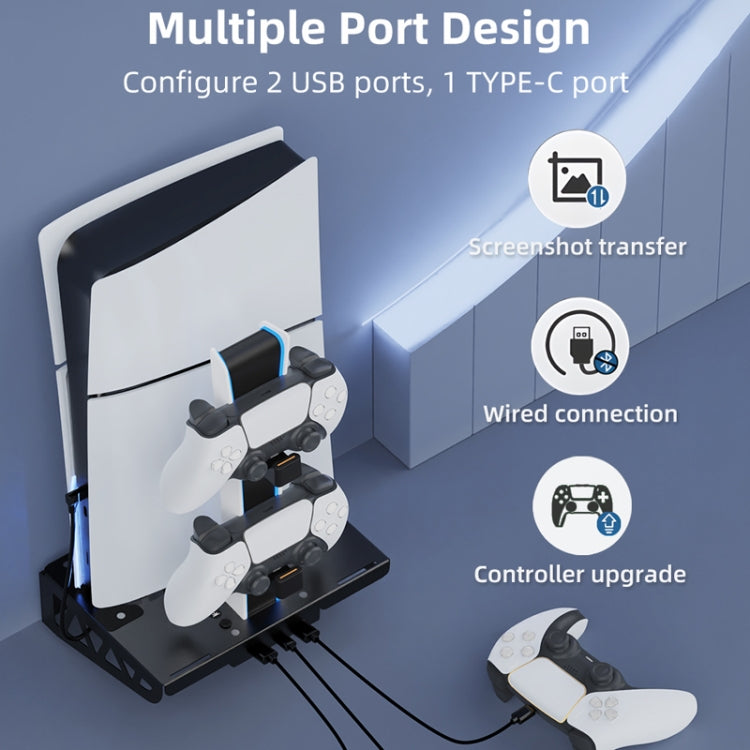 For PS5 Slim / PS5 iplay HBP-545 Wall Mount Charging Bracket(Black)