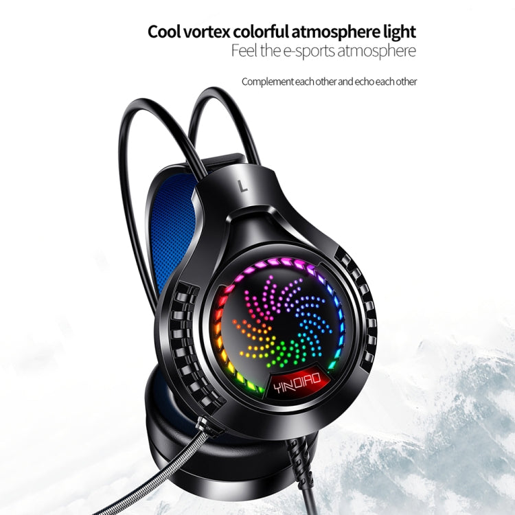 YINDIAO Q7 Colorful Light Computer Wired Headset USB Gaming Headset Dual 3.5mm + USB Pink