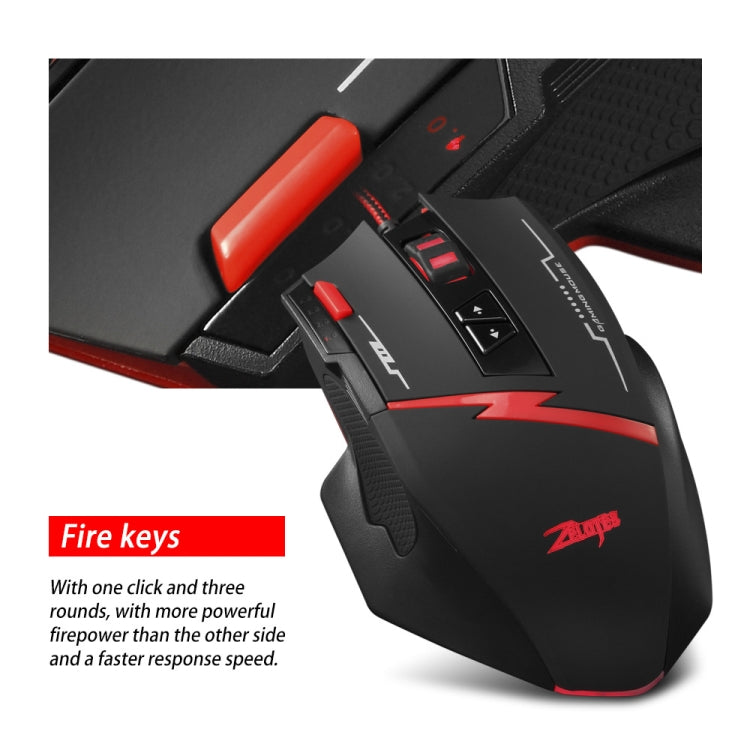 ZELOTES C8 8-buttons Ergonomic Game Programming Custom Wired Mouse(Black)