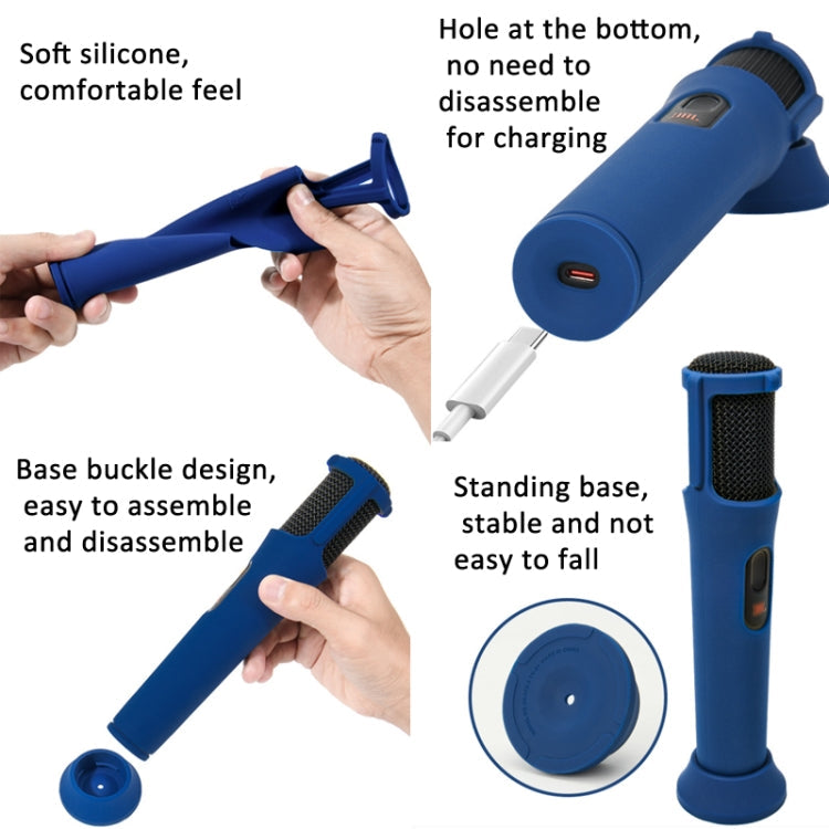 For JBL PartyBox Wireless Mic Silicone Protective Cover Microphone Case, Silicone Case(Black), Silicone Case(Blue), Silicone Case(Green), Silicone Case(Pink)