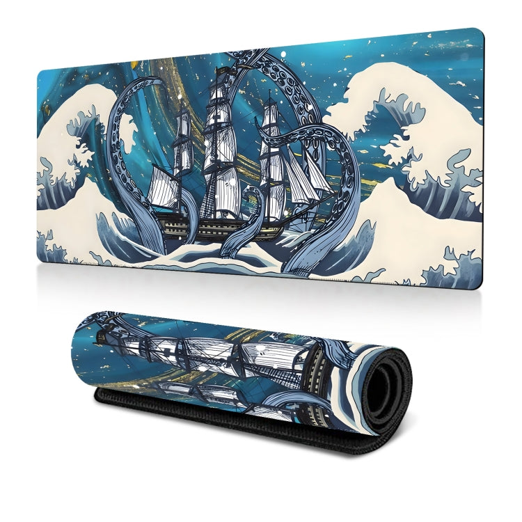 Big Wave Gaming Mouse Pad Non-Slip Rubber Desk Mat, 300x600x2mm, 300x700x3mm, 300x800x2mm, 300x800x3mm, 400x900x2mm