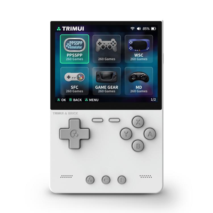TRIMUI BRICK Open Source Pocket Console Portable Wireless Bluetooth HD Retro Arcade, Size: 128G(White)