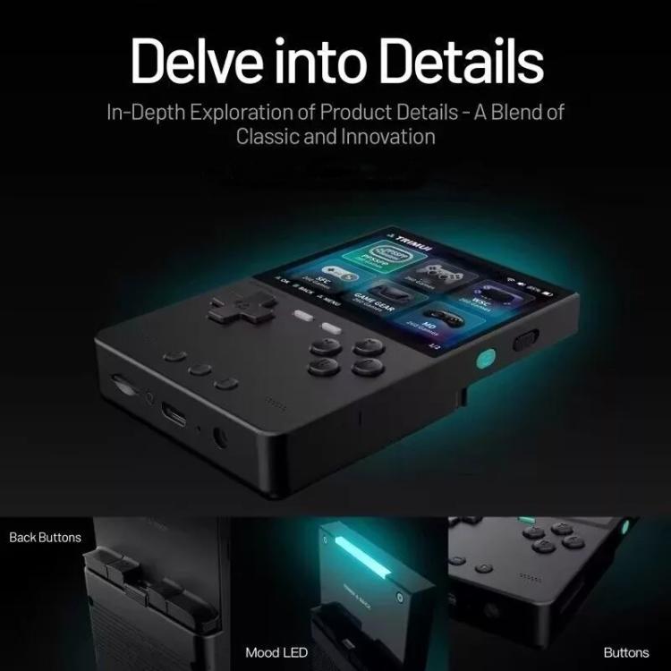 TRIMUI BRICK Open Source Pocket Console Portable Wireless Bluetooth HD Retro Arcade, Size: Standard No Card(Black)