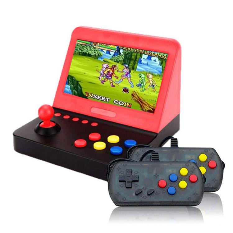 AMPOWN RETRO 7 inch Large Screen Handheld Console Rocker Game Player Open Source Retro Arcade, With Dual Grip(Black Red)