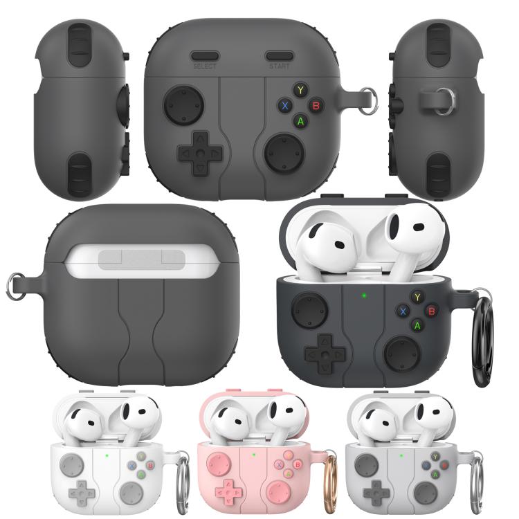 For AirPods 4 AhaStyle WG166 Personalised Game Console Shape Silicone Protective Case(White)