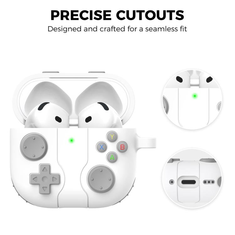 For AirPods 4 AhaStyle WG166 Personalised Game Console Shape Silicone Protective Case(Pink)