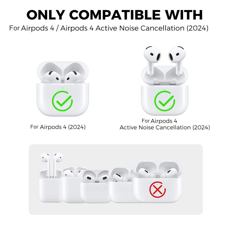 For AirPods 4 AhaStyle WG166 Personalised Game Console Shape Silicone Protective Case(Light Gray)