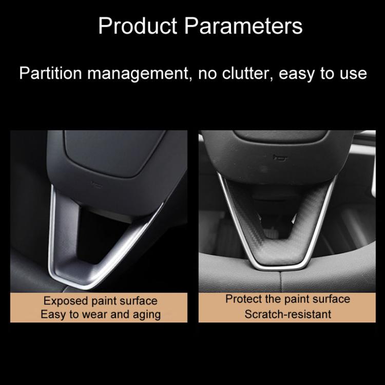 For Tesla Model 3 Car Modification Interior Carbon Fiber Steering Wheel Patch, Matte, Glossy